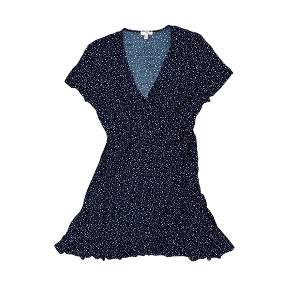 Como Vintage Dresses & Skirts - Como Vintage XL Blue Print Wrap Mini Dress